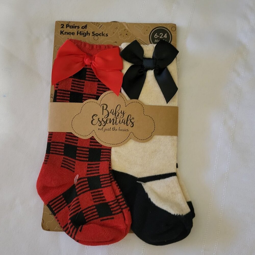 Baby Essentials 6-24 month Knee socks NWT 2 pair
